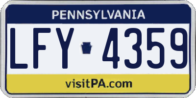 PA license plate LFY4359