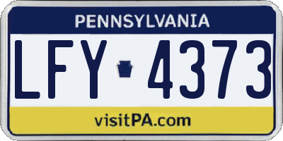 PA license plate LFY4373