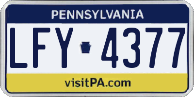 PA license plate LFY4377