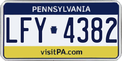 PA license plate LFY4382