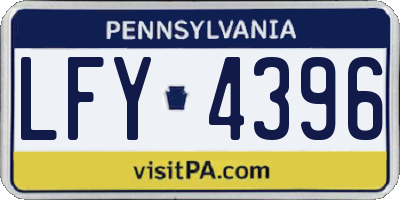 PA license plate LFY4396