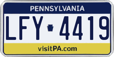 PA license plate LFY4419