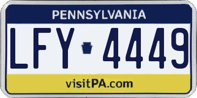 PA license plate LFY4449