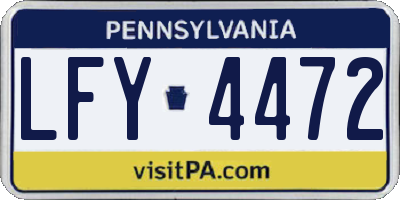 PA license plate LFY4472