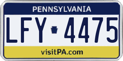PA license plate LFY4475