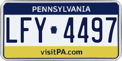 PA license plate LFY4497