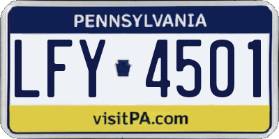 PA license plate LFY4501