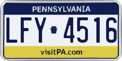 PA license plate LFY4516