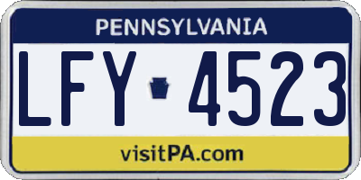 PA license plate LFY4523