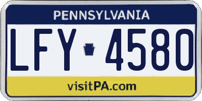 PA license plate LFY4580