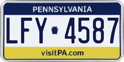 PA license plate LFY4587