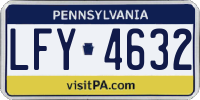 PA license plate LFY4632