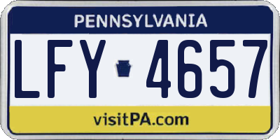 PA license plate LFY4657