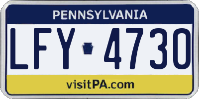 PA license plate LFY4730