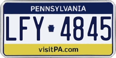 PA license plate LFY4845