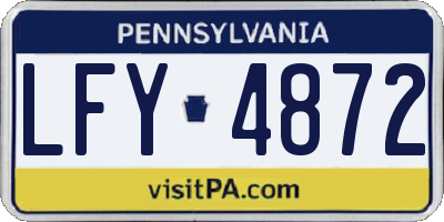 PA license plate LFY4872