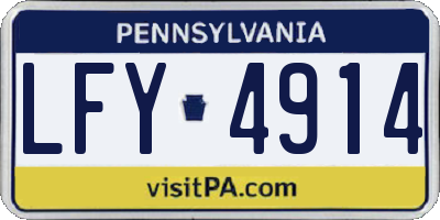 PA license plate LFY4914