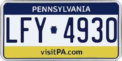 PA license plate LFY4930