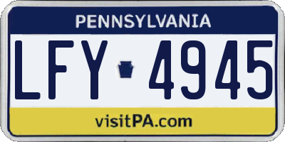 PA license plate LFY4945