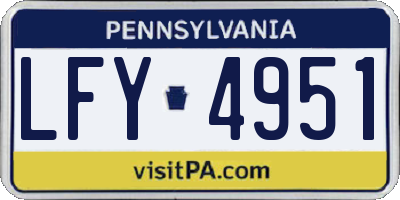 PA license plate LFY4951