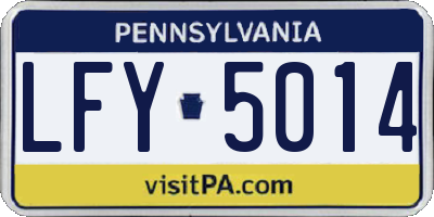 PA license plate LFY5014
