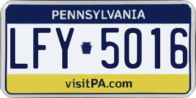 PA license plate LFY5016