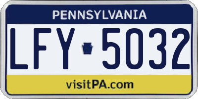 PA license plate LFY5032