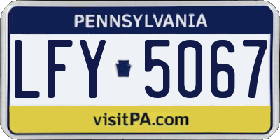 PA license plate LFY5067