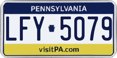 PA license plate LFY5079