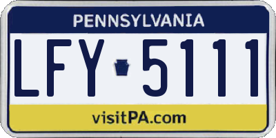 PA license plate LFY5111