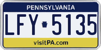 PA license plate LFY5135