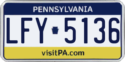PA license plate LFY5136