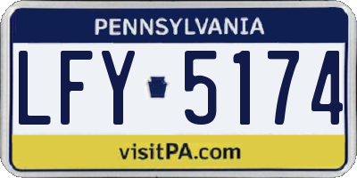 PA license plate LFY5174