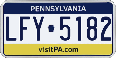 PA license plate LFY5182