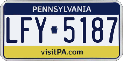 PA license plate LFY5187