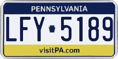 PA license plate LFY5189