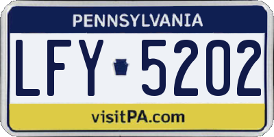 PA license plate LFY5202