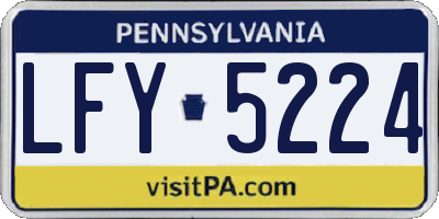 PA license plate LFY5224
