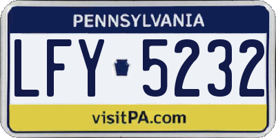 PA license plate LFY5232