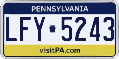 PA license plate LFY5243