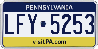PA license plate LFY5253