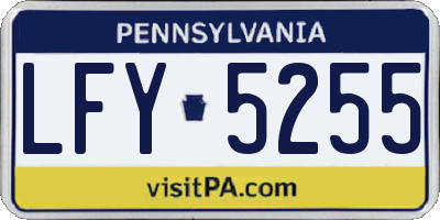 PA license plate LFY5255