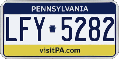 PA license plate LFY5282