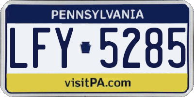 PA license plate LFY5285
