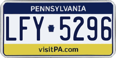 PA license plate LFY5296