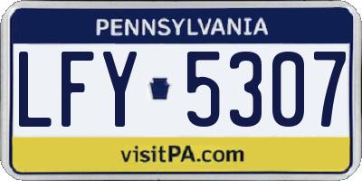 PA license plate LFY5307