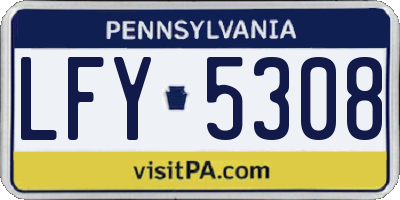 PA license plate LFY5308