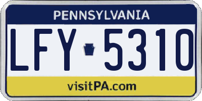 PA license plate LFY5310