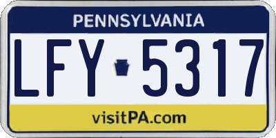 PA license plate LFY5317