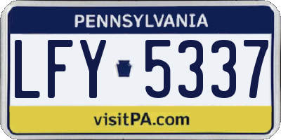 PA license plate LFY5337